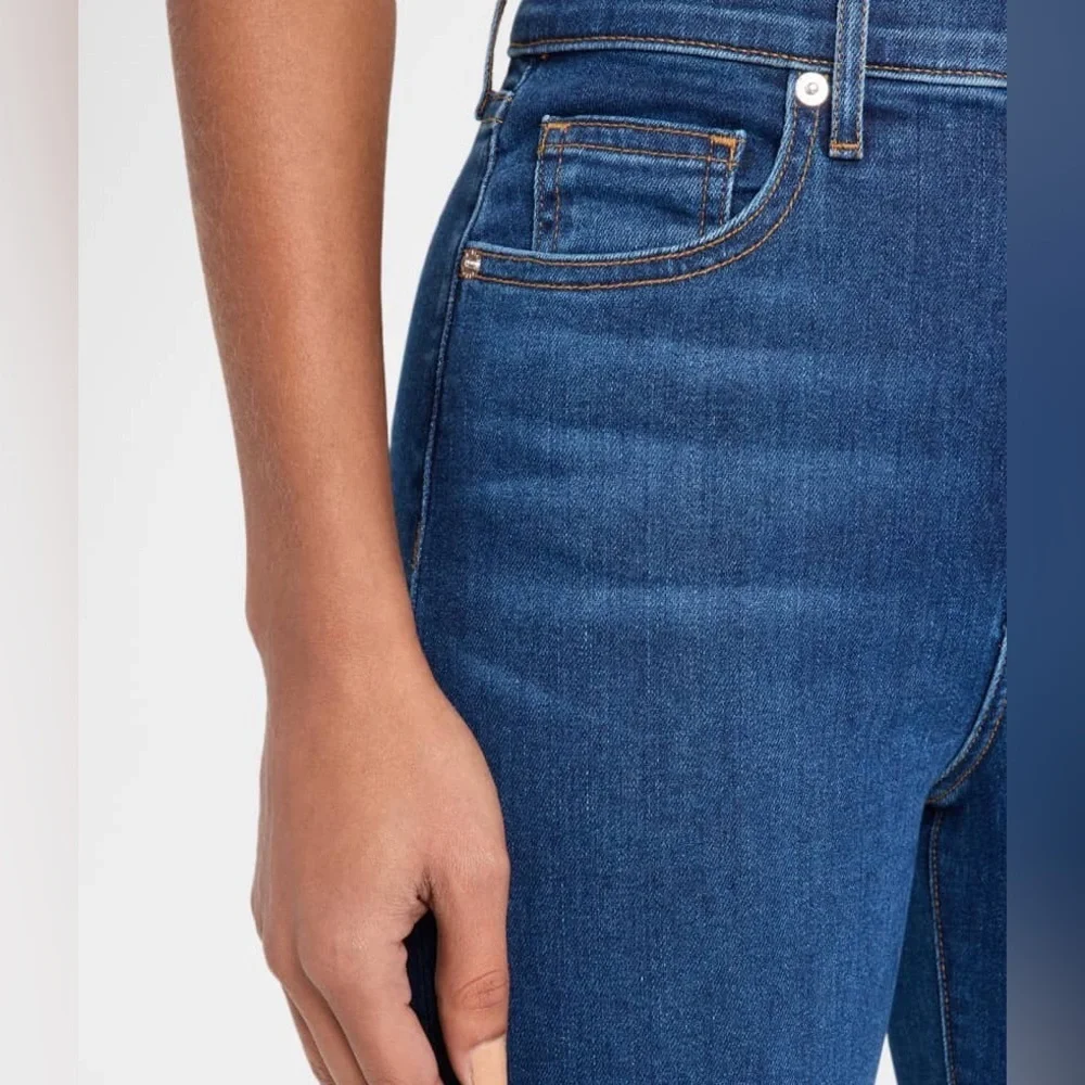 Veronica beard Carson ankle flare high rise jeans in washed oxford blue denim 30